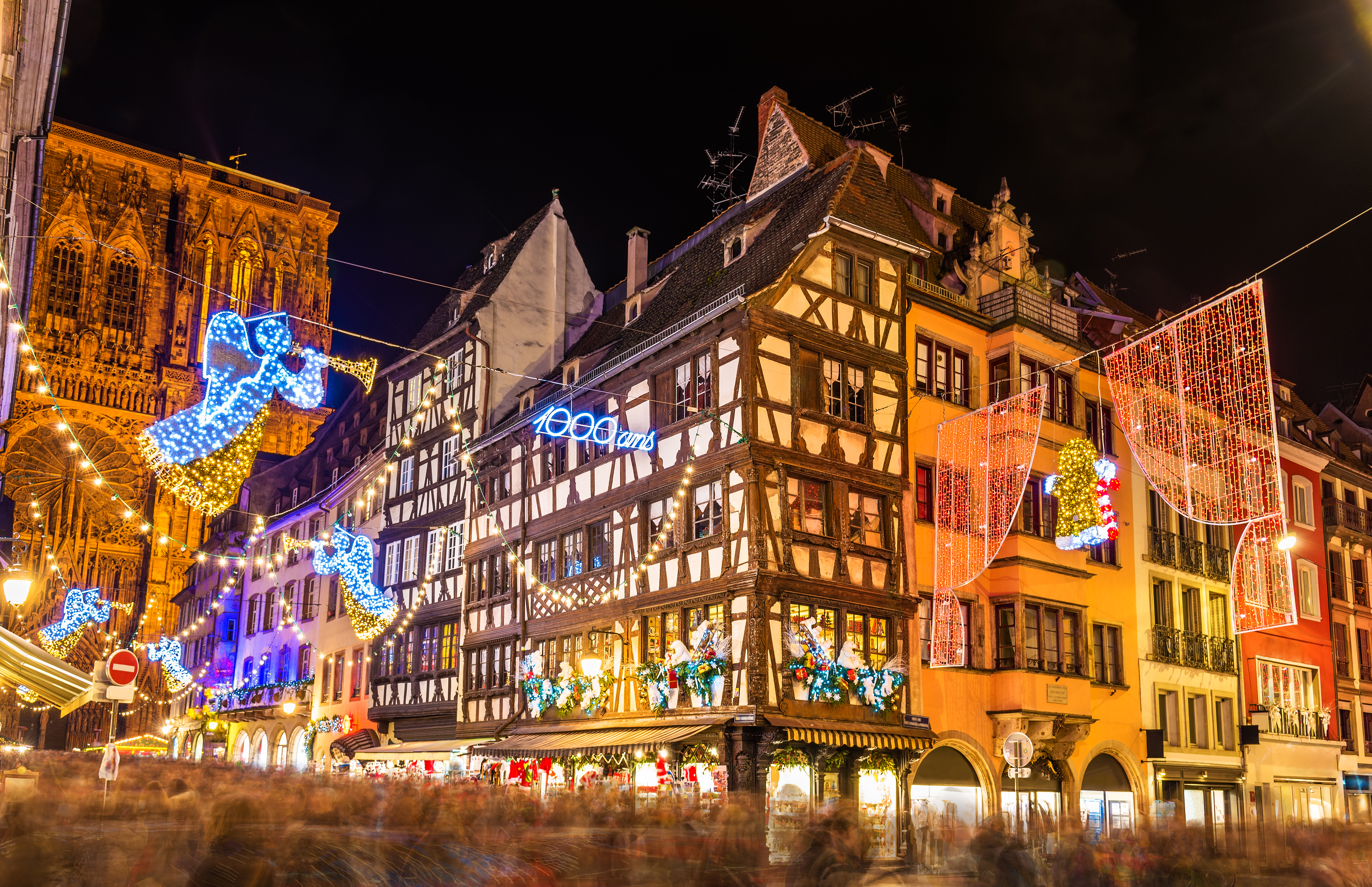 Kerstmarkt in Straatsburg, Frankrijk