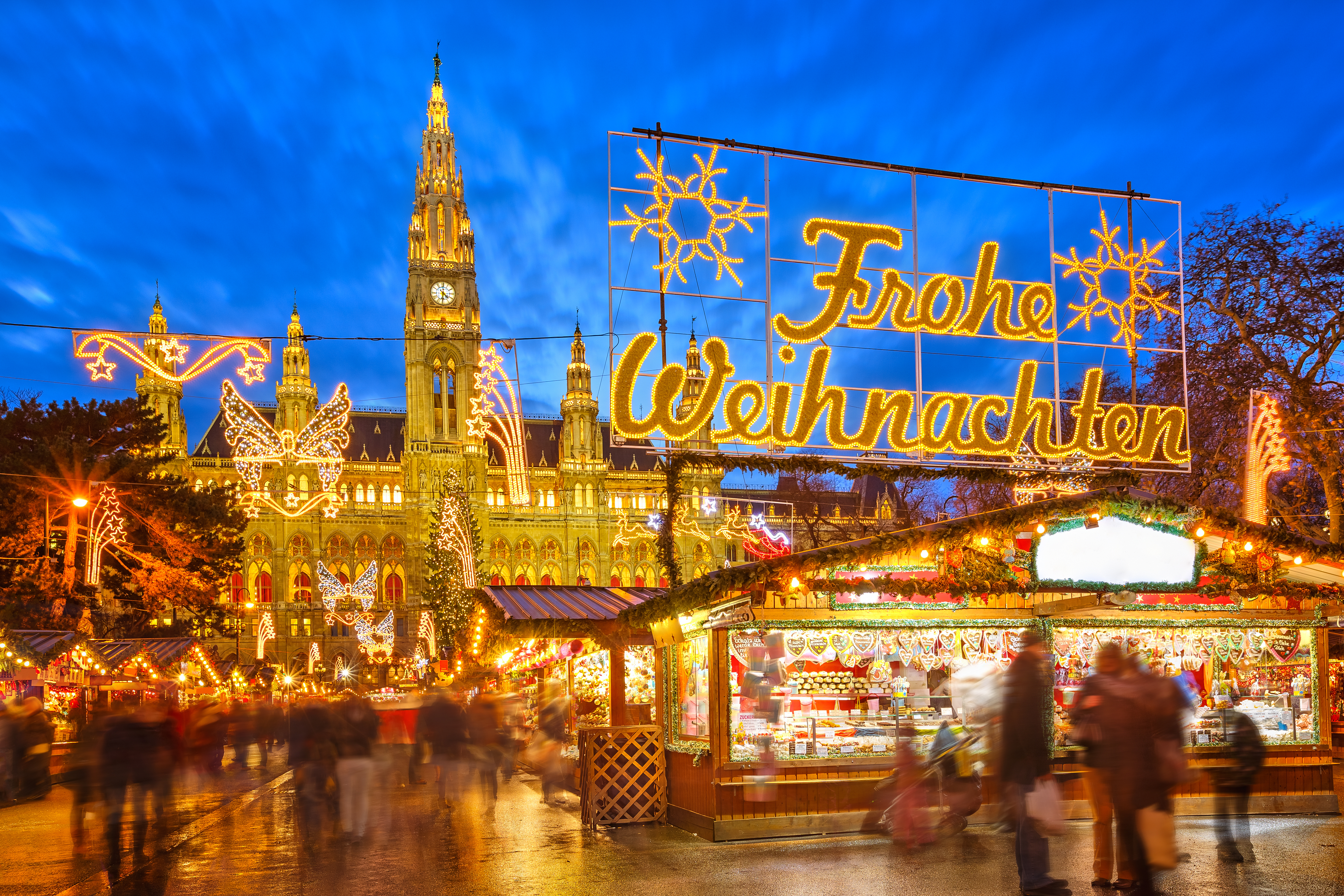 Kerstmarkt in Wenen, Oostenrijk